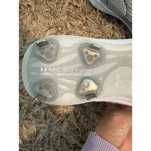 Under Armour Grey Womens Glyde 2 Softball MT Microtips Metal Cleats Size 7 - Picture 4 of 5
